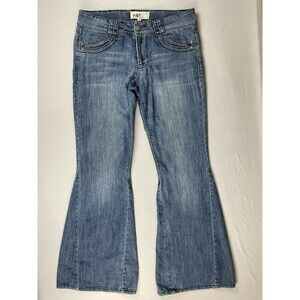 Jolt Medium Wash Mid Rise Jeans Women's 11 Blue Denim Flared 70's Bell Bottom